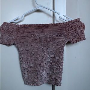 Urban Outfitter Pink Off Shoulder Top